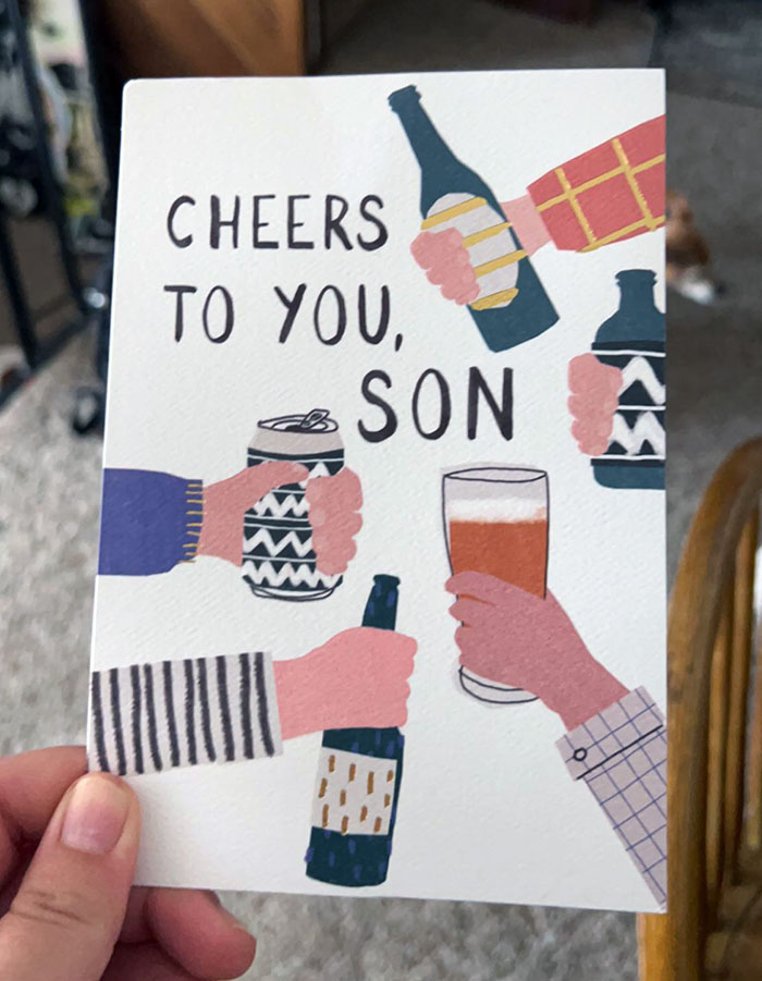 This Card My Recovering Alcoholic Partner’s Parents Sent Him For His Birthday