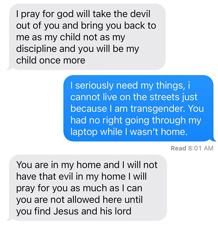 My Mom Using Her Beliefs To Kick Me Out For Being Trans