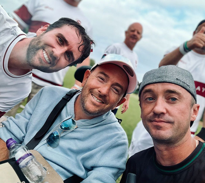 Harry Potter Fans Nerd Out After Tom Felton Posts Photo Of Reunion At David Holmes' Cricket Cup