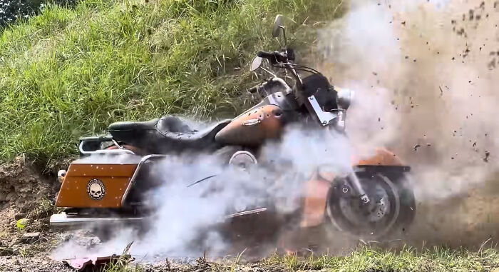 “Biggest Crybaby Fit”: Man Blows Up His Harley-Davidson Motorcycle Because Brand Has Gone “Woke”