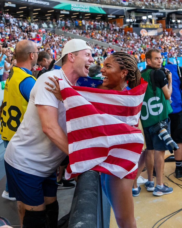 Gold Medalist Tara Davis-Woodhall Welcomed Home With A Wonderful Surprise From Her Husband