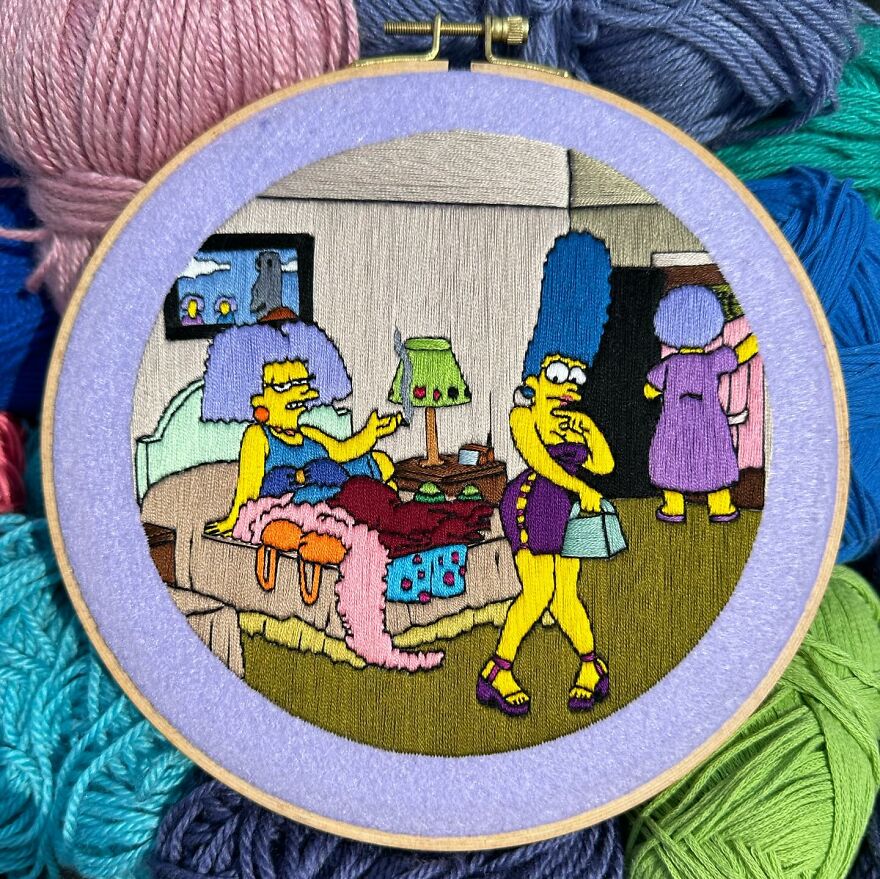 Stitching The Simpsons: How @bazarbartiano Brings Springfield To Life Through Embroidery