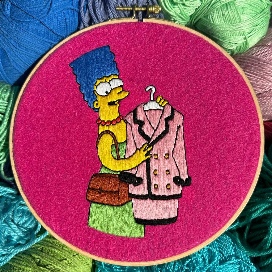 Stitching The Simpsons: How @bazarbartiano Brings Springfield To Life Through Embroidery