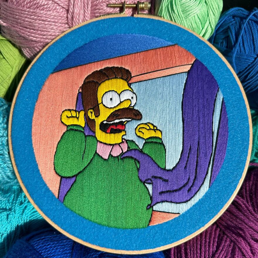 Stitching The Simpsons: How @bazarbartiano Brings Springfield To Life Through Embroidery