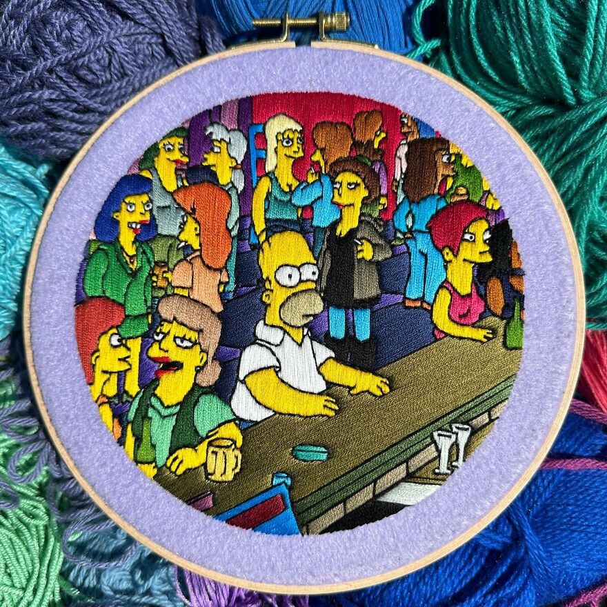 Stitching The Simpsons: How @bazarbartiano Brings Springfield To Life Through Embroidery