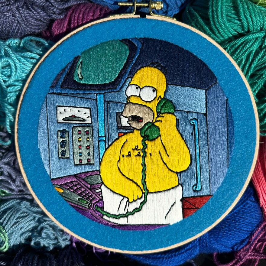 Stitching The Simpsons: How @bazarbartiano Brings Springfield To Life Through Embroidery