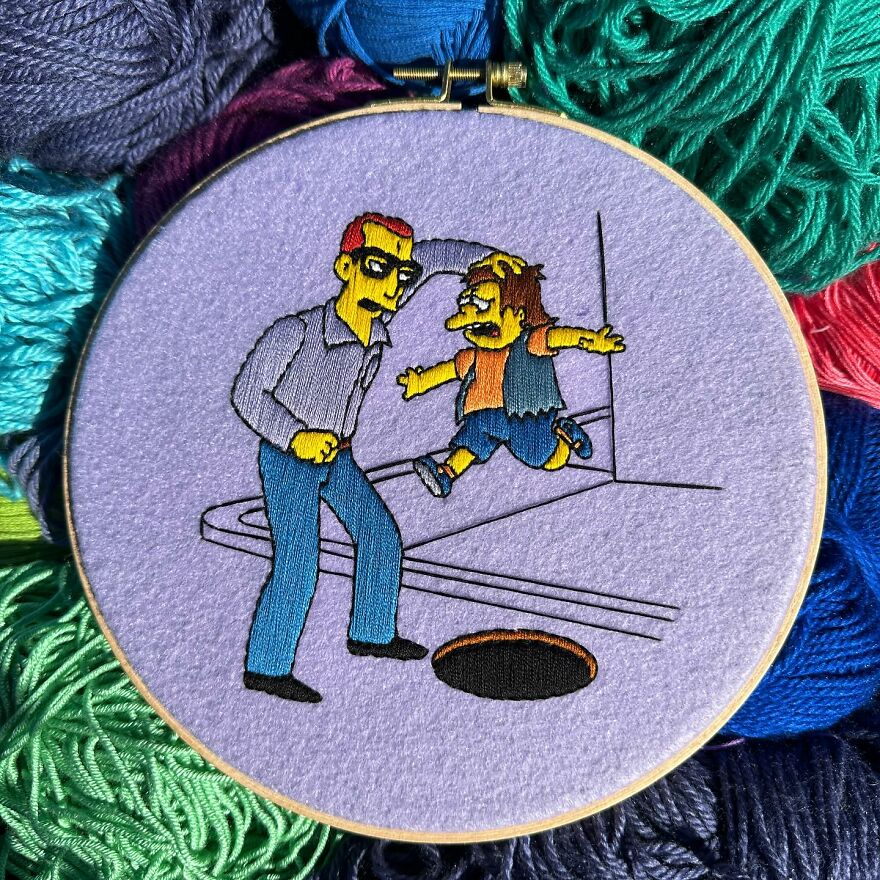 Stitching The Simpsons: How @bazarbartiano Brings Springfield To Life Through Embroidery