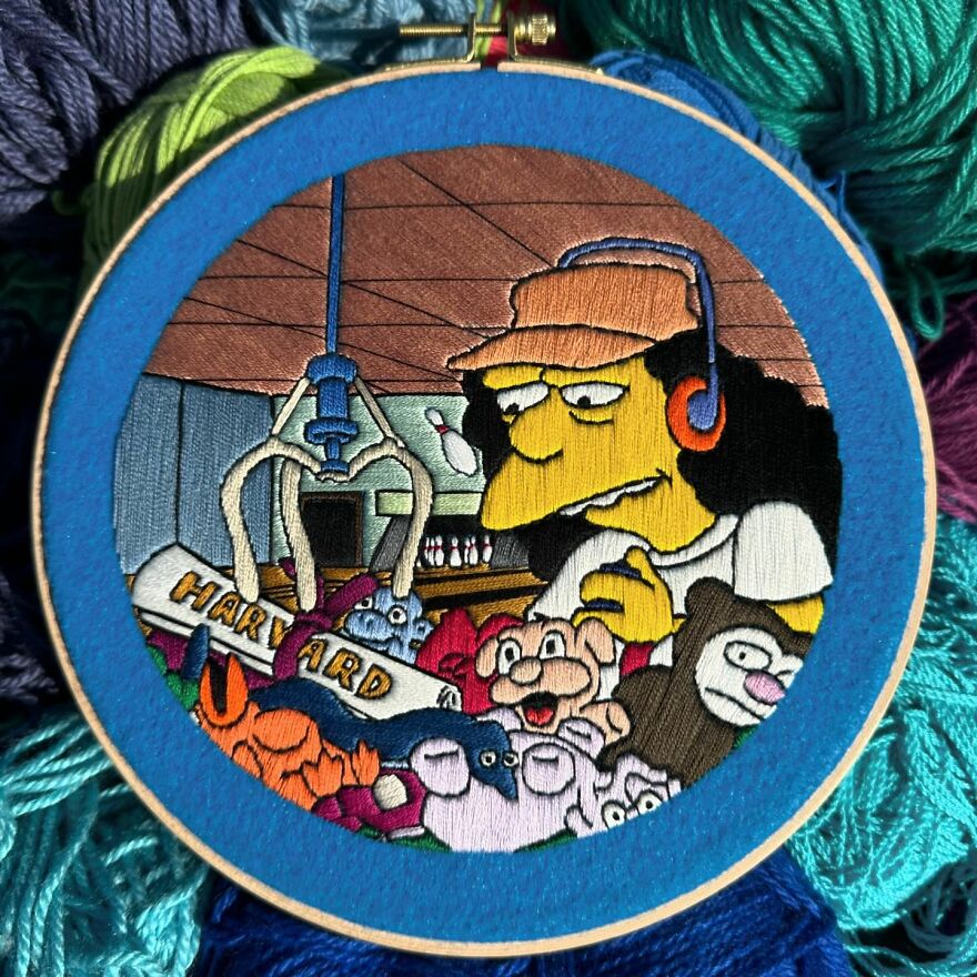 Stitching The Simpsons: How @bazarbartiano Brings Springfield To Life Through Embroidery