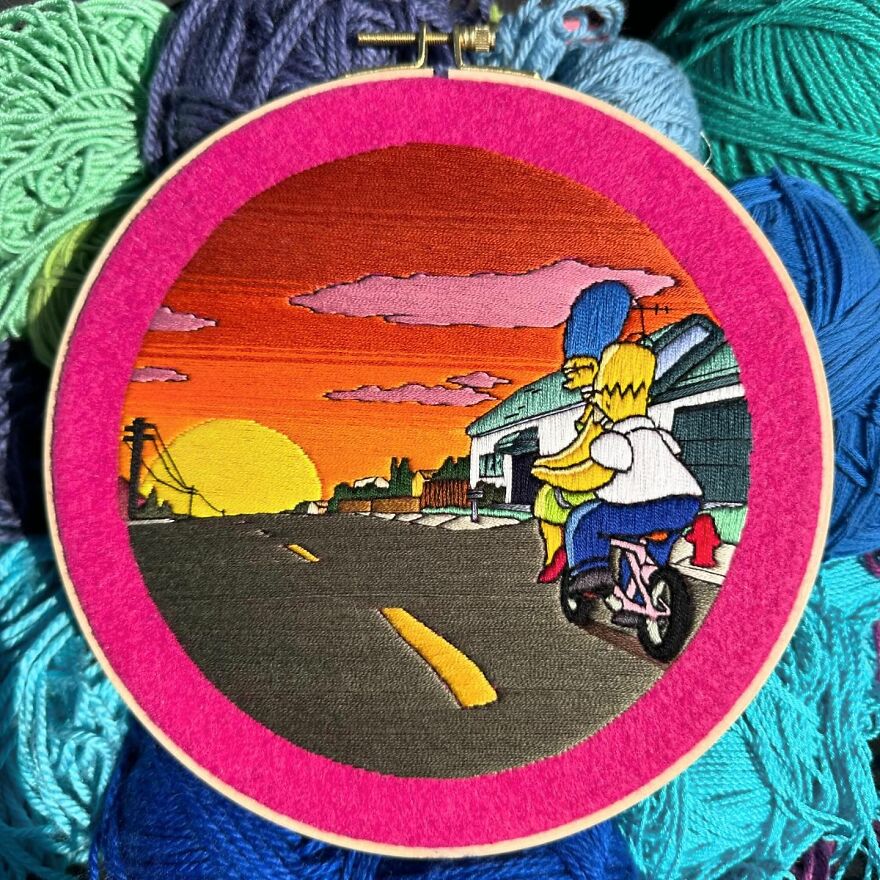 Stitching The Simpsons: How @bazarbartiano Brings Springfield To Life Through Embroidery