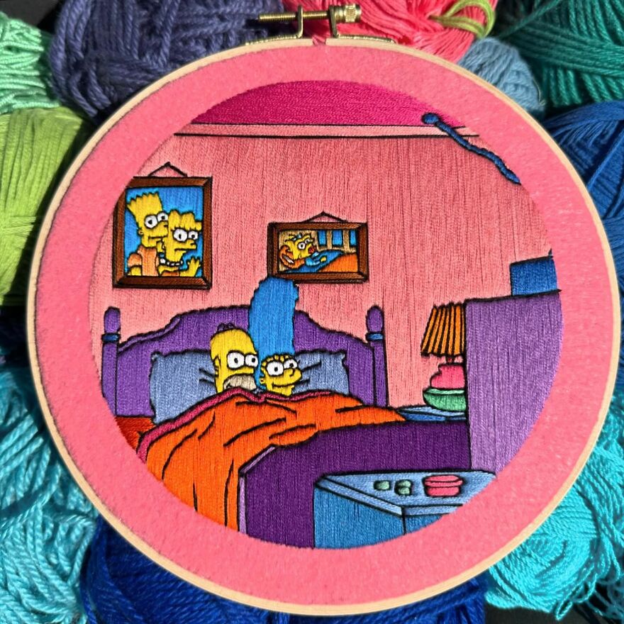 Stitching The Simpsons: How @bazarbartiano Brings Springfield To Life Through Embroidery