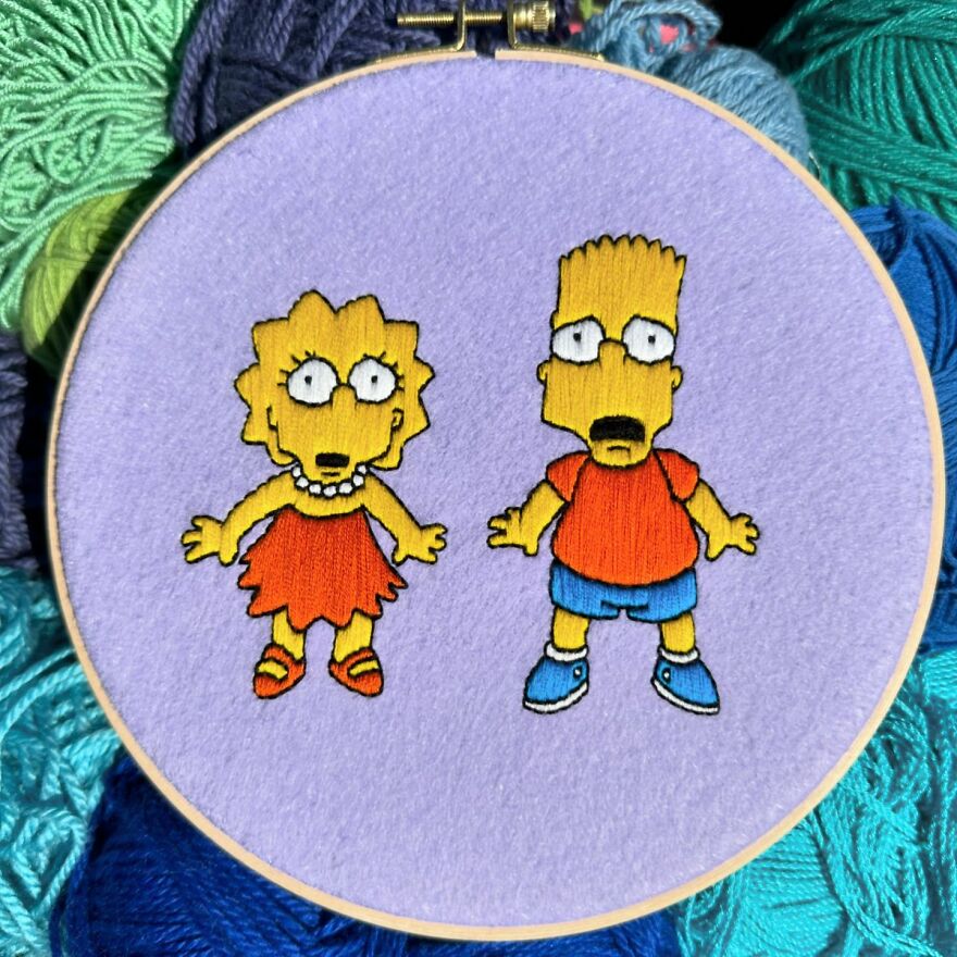 Stitching The Simpsons: How @bazarbartiano Brings Springfield To Life Through Embroidery