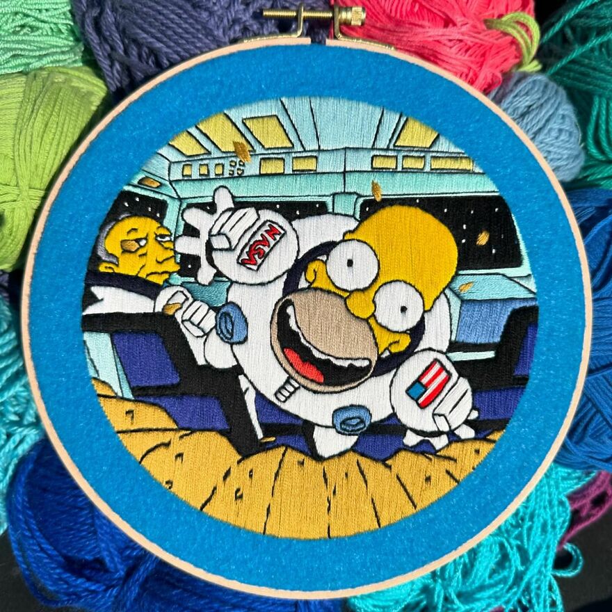 Stitching The Simpsons: How @bazarbartiano Brings Springfield To Life Through Embroidery