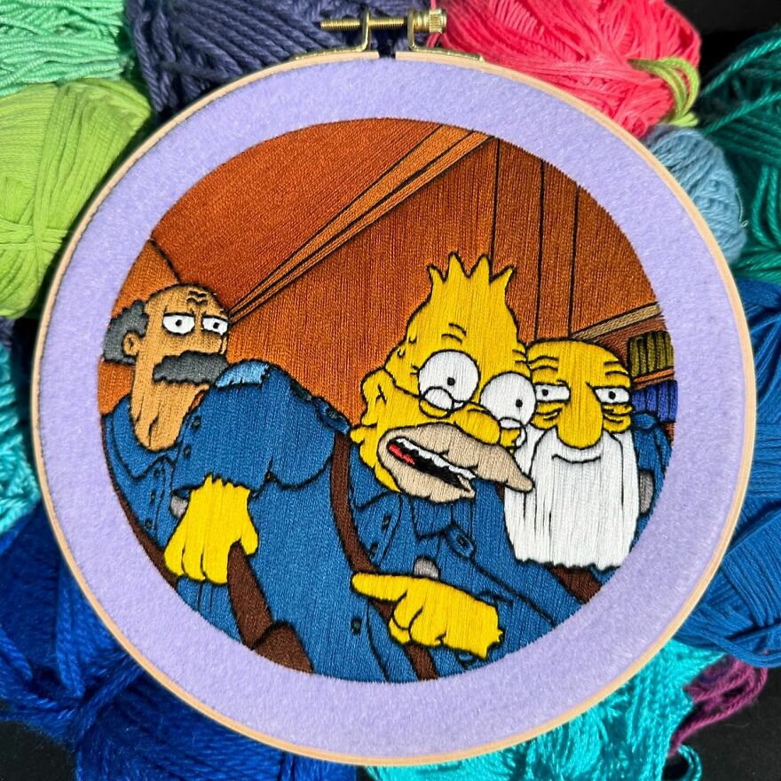 Stitching The Simpsons: How @bazarbartiano Brings Springfield To Life Through Embroidery