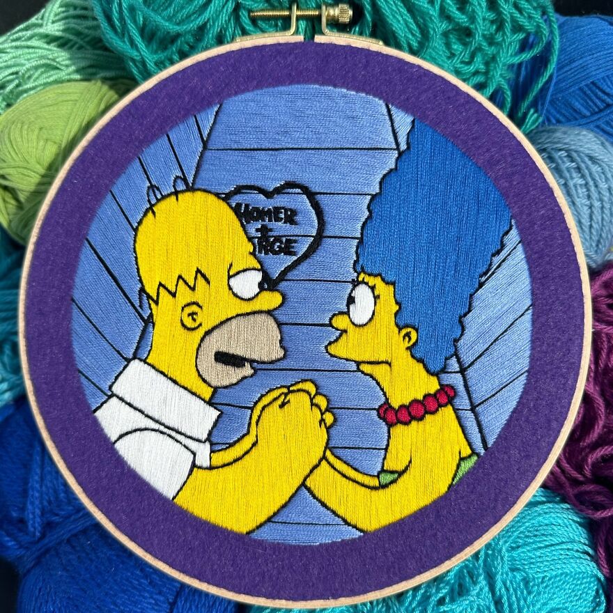 Stitching The Simpsons: How @bazarbartiano Brings Springfield To Life Through Embroidery