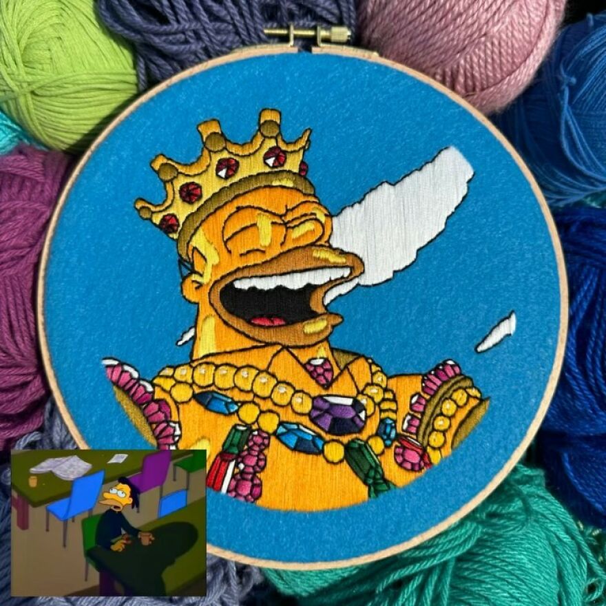 Stitching The Simpsons: How @bazarbartiano Brings Springfield To Life Through Embroidery