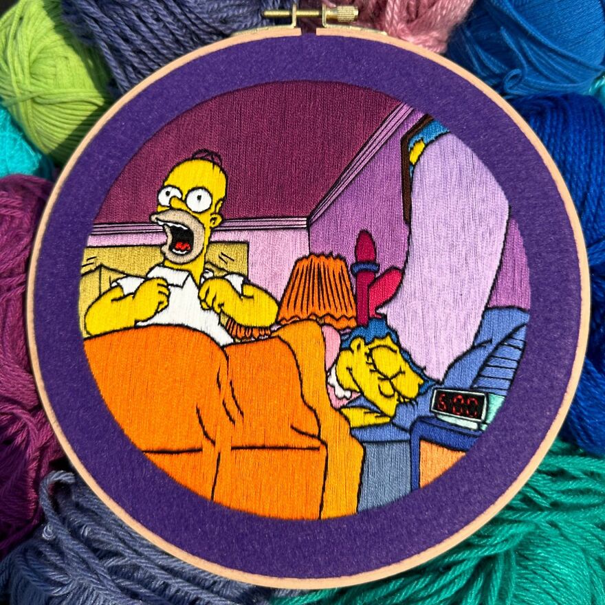 Stitching The Simpsons: How @bazarbartiano Brings Springfield To Life Through Embroidery