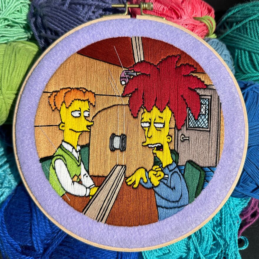 Stitching The Simpsons: How @bazarbartiano Brings Springfield To Life Through Embroidery