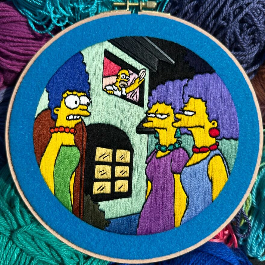 Stitching The Simpsons: How @bazarbartiano Brings Springfield To Life Through Embroidery