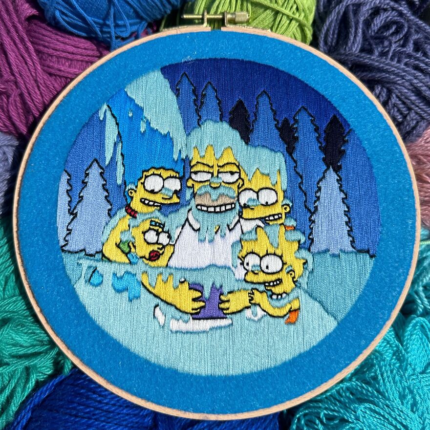 Stitching The Simpsons: How @bazarbartiano Brings Springfield To Life Through Embroidery