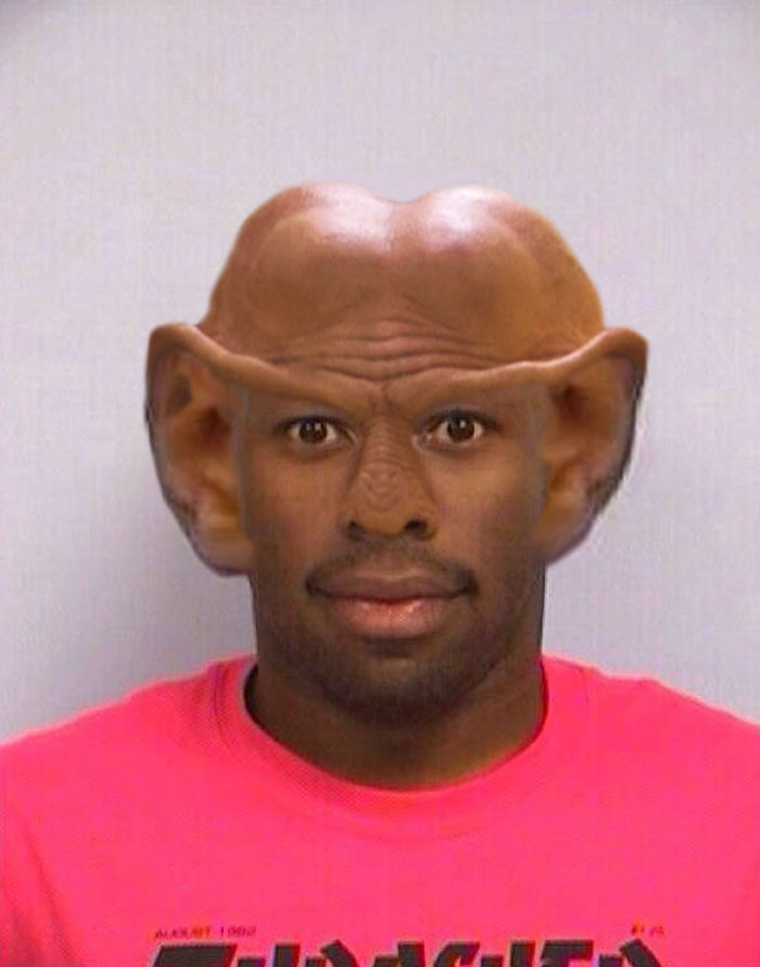 Tyler The Creator Mugshot meme with alien adaptation