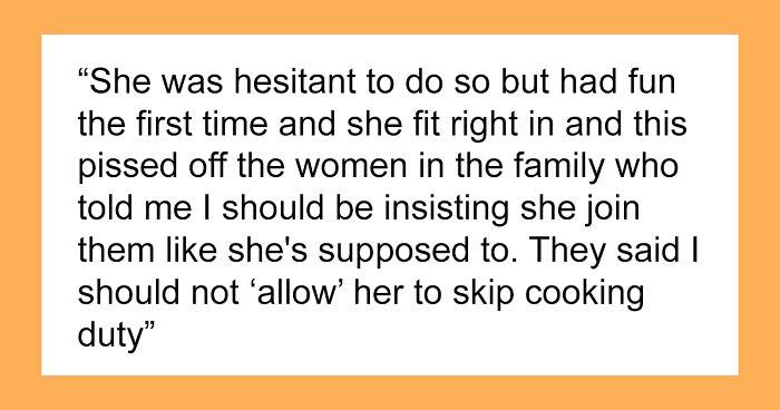 Family Angered By Woman Not Taking Up Cooking 