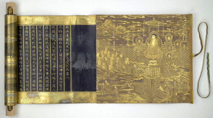 A Copy Of The Lotus Sutra In A Lavishly Decorated Scroll From Japan, C.1636. Courtesy British Library Board