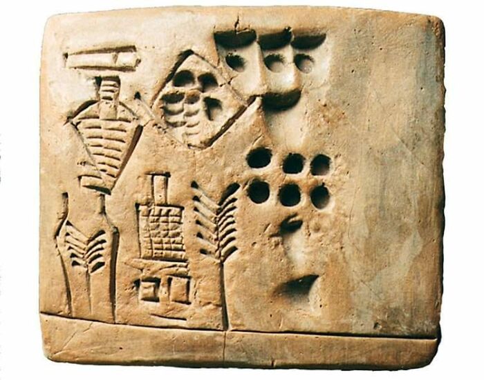 This Is A 5,000-Year-Old Tablet From Mesopotamia That Is Signed By An Accountant