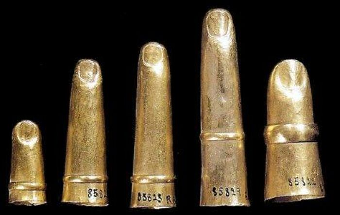 Finger Sleeves Of Psusennes I, The 3rd King Of The 21st Dynasty. From Tanis, Egypt