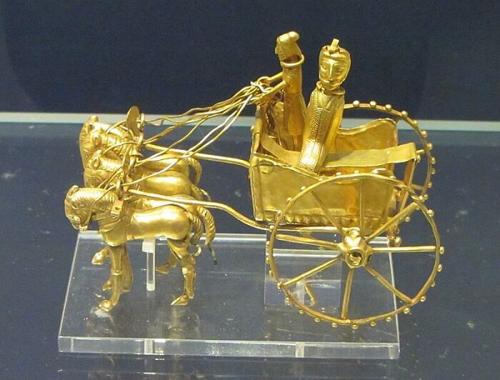 This Exquisite Miniature Chariot, Crafted From Gold With Remarkable Intricacy, Is A Testament To The Artistry Of The Achaemenid Persian Empire