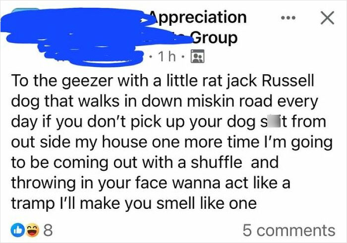 To The Geezer With A Little Rat Jack Russel Dog