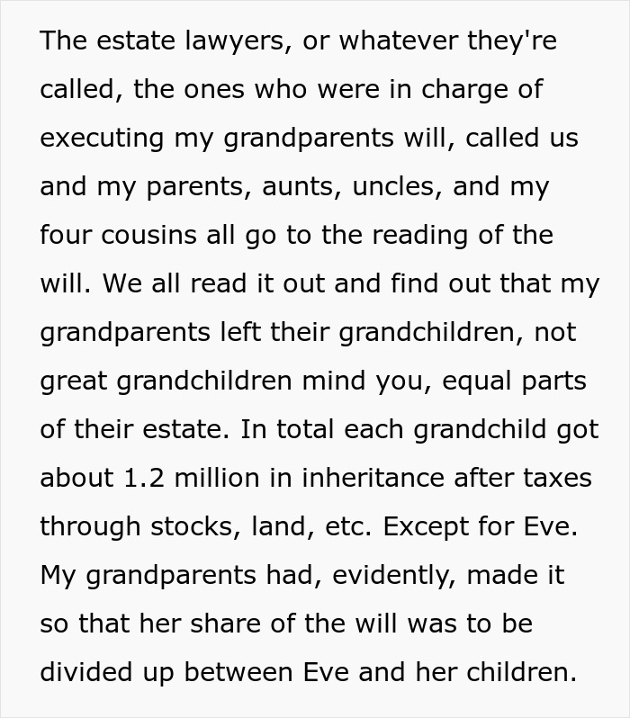 Woman Feels Entitled To Family’s Life-Changing Inheritance Just Because She Has 5 Kids, Gets A Reality Check