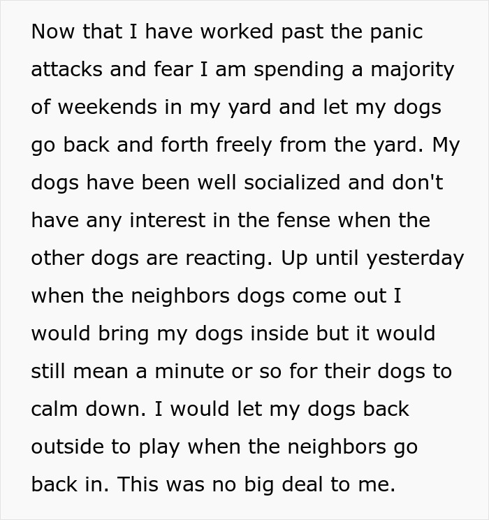 Bad Neighbors Scream At Lady For Using Her Own Yard Due To Their Reactive Dogs, She Gets Revenge