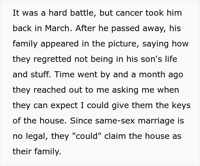 Parents Adamant Their Late Son’s House Is Theirs Even If They Kicked Him Out At 17YO For Being Gay