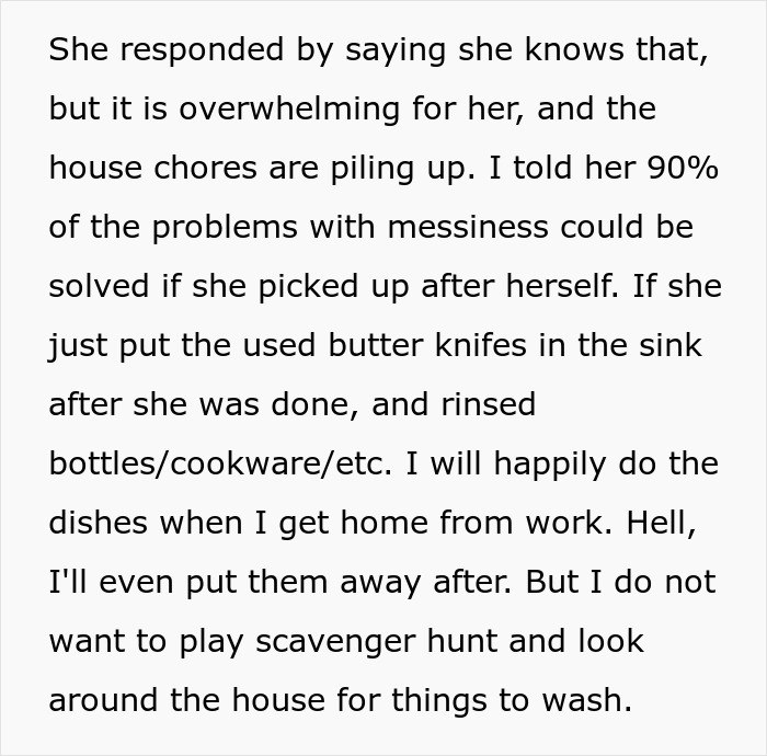 Man Refuses To Help Working-Mom Wife With Household Chores Until She Picks Up After Herself