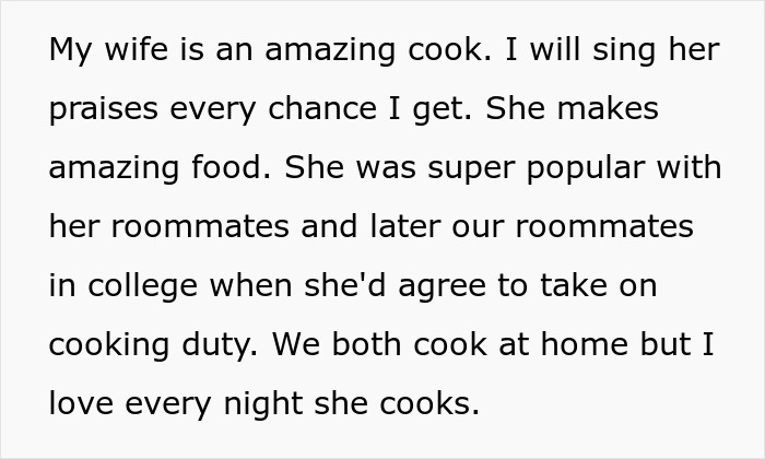 Man’s Family Jealous Of Wife's Cooking, Cause Fuss When She Hangs With Guys Instead Of Cooking