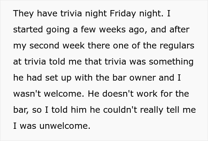 Drama Erupts As Woman “Ruins” Guy’s Safe Space By Joining Trivia Night At Local Bar, He Storms Out