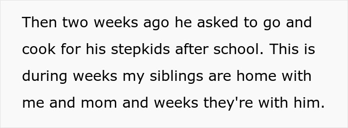 Entitled Dad Demands Bio Son Start Cooking For His Stepchildren, Gets Livid As Mom Supports Kid