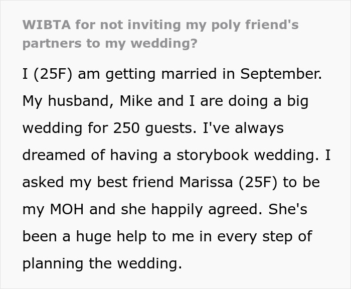 Man Rejects Bride’s BFF’s Polyamorous Partners To Prevent Family Backlash, Receives An Ultimatum