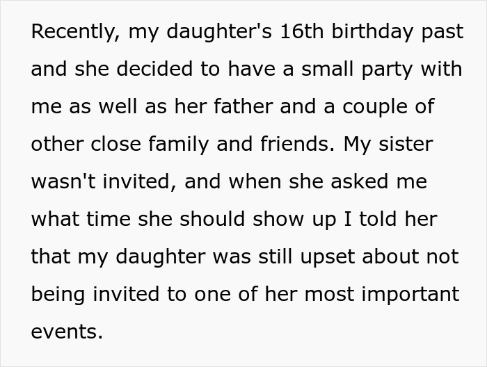 Niece Refuses To Invite Aunt To Her Birthday After Wedding Exclusion, Aunt Turns Passive-Aggressive