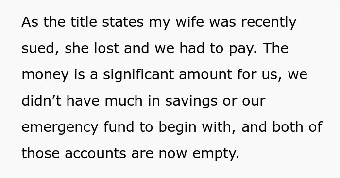 Woman’s “Stupid Lawsuit” Empties Couple’s Savings, Husband Can’t Move Past It