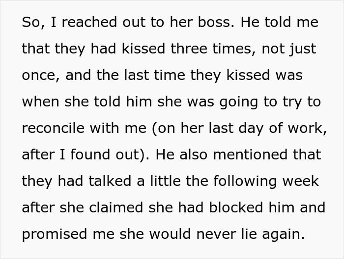 Man Learns GF Had Affair With Her Boss, She Begs To Stay Together, He Kicks Her Out