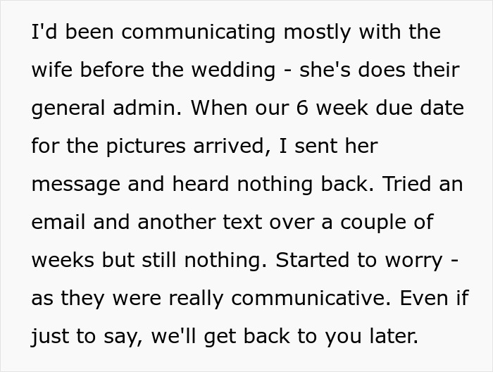 Couple Learns That The Wedding Photographer That Disappeared After The Wedding Actually Died