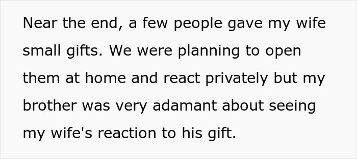 “Inconsiderate, Insecure, Pompous”: Brother's Thoughtless Gift Leads To Showdown At Dinner