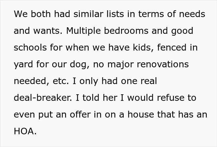 Wife Tries To Trick Spouse Into Buying Her 'Dream House,' He Says No Since HOA Is A Red Flag