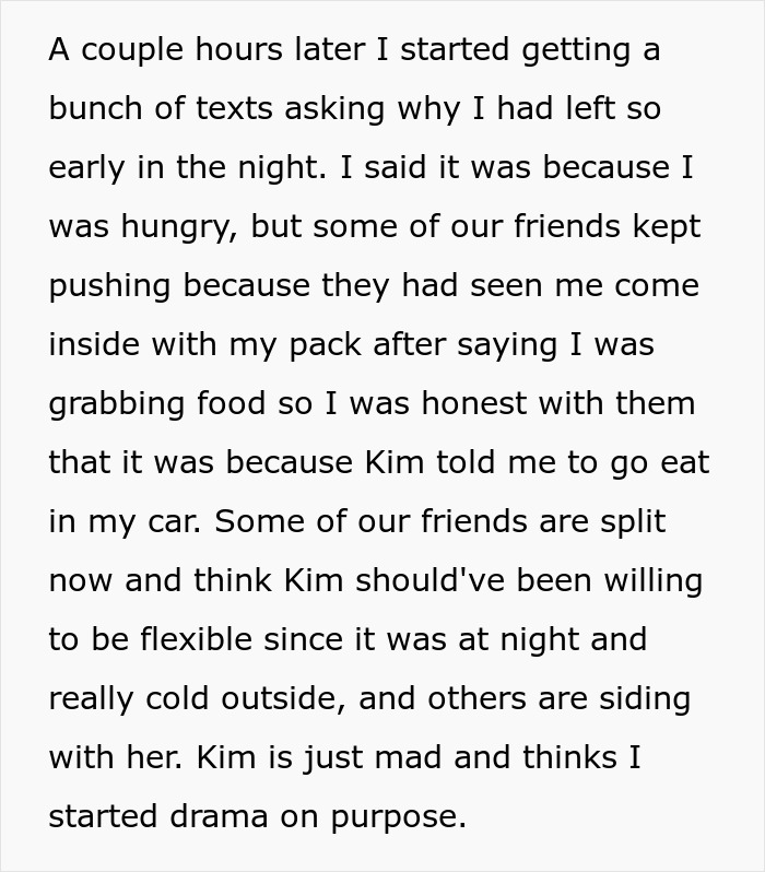 Party Host Expects Guest To Eat Their Food In Their Car, Is Upset They Caused Drama By Leaving