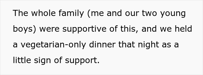 "AITA For Secretly Cheating On Our Vegetarian Diet That My Wife Made Our Family Do?"