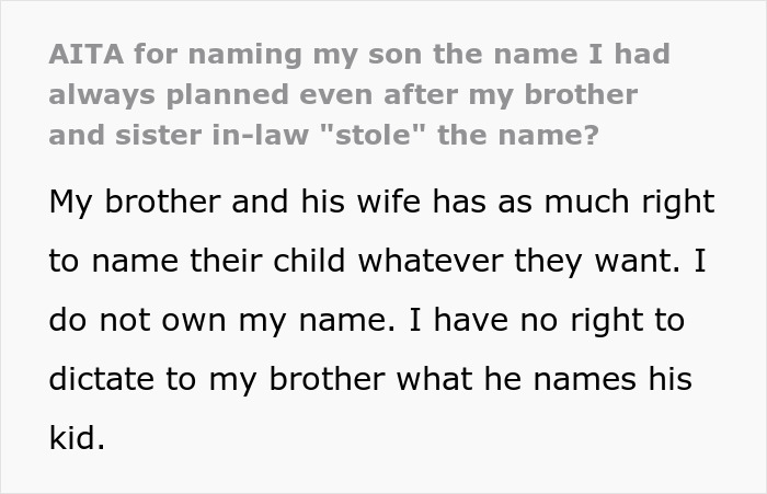 SIL Steals Woman's Favorite Baby Name, Is Livid When She Still Gives Her Baby The Same Name