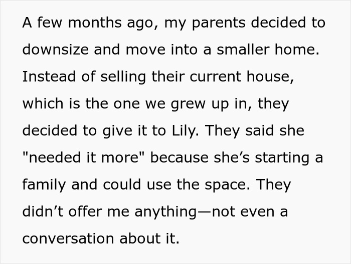 “Family Comes First”: Man Refuses To Help Parents After They Give Their House To Sister