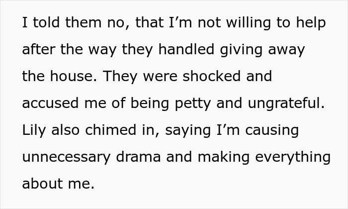 “Family Comes First”: Man Refuses To Help Parents After They Give Their House To Sister