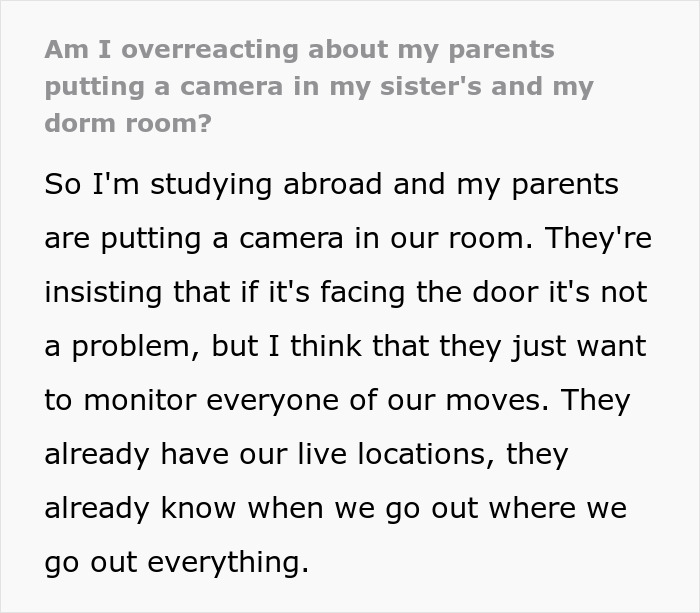 “Called Me In The Middle Of The Night Screaming”: Parents Put Camera In Daughters’ Dorm